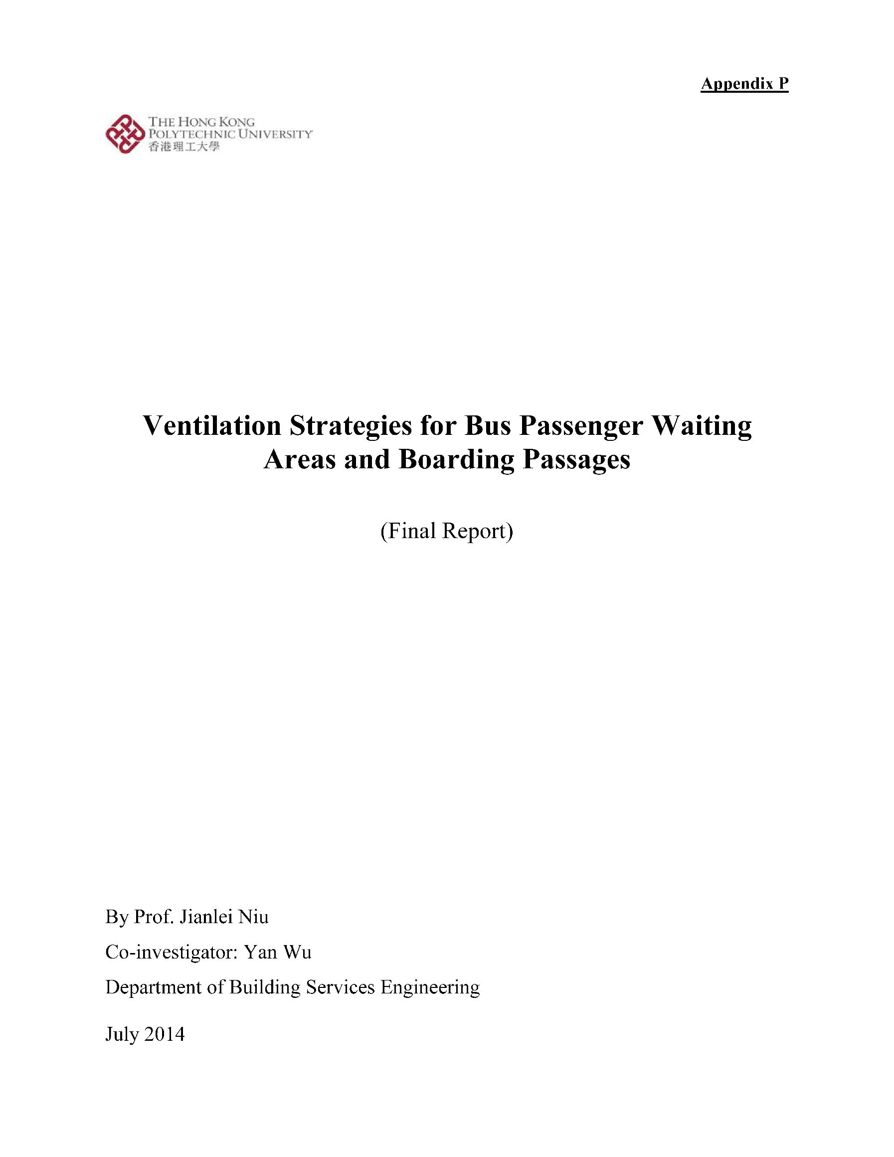 Ventilation strategies for bus passenger waiting areas and boarding passages: final report