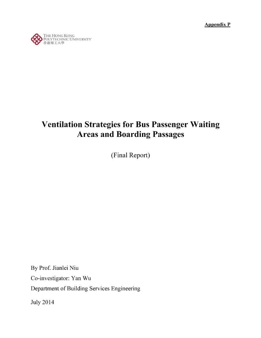 Ventilation strategies for bus passenger waiting areas and boarding passages: final report