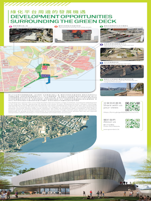 It has been shown at various Green Deck public exhibitions<br/>Exhibition Panel 8, Option 1<br/><br/>Supported by Arup Hong Kong Limited and Rocco Design Architects Associates Ltd.